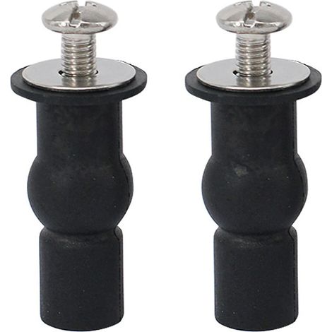 2 bisagras para tapa de inodoro, tornillos de fijación, tapa universal (negra) (1/5)