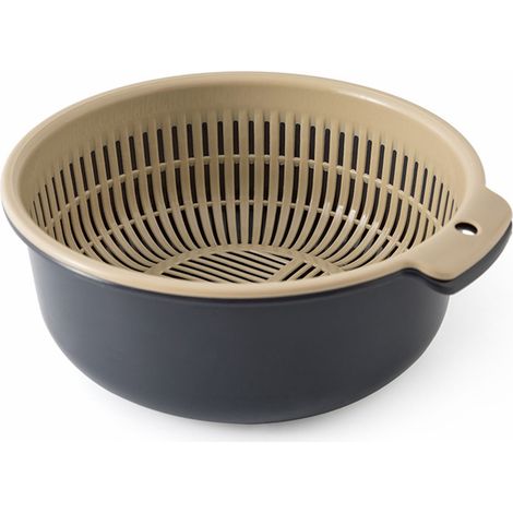 Cestello scolapasta a doppio strato per scolare rapidamente frutta e verdura. Set di scolapasta da cucina. (1/5)