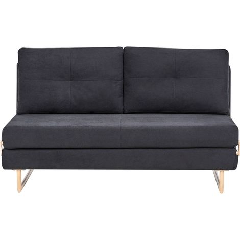 Sofa Bed 3 Seater JERSLEV Fabric Black (1/5)