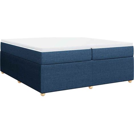 Maison Exclusive - Cama box spring con colchón tela azul 200x200 (1/5)