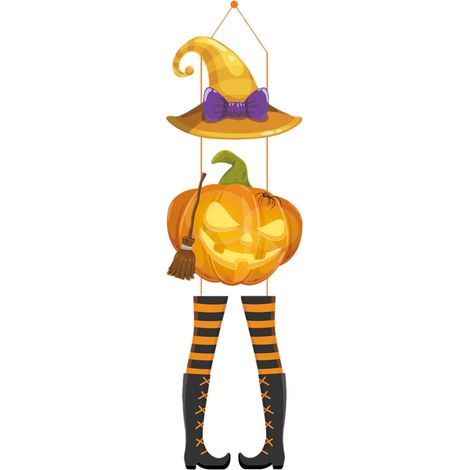 Guirlande Halloween - Décoration Porte et Mur en Papier - Citrouille Bonbon Lollipop - Pour Fête d'Automne et Porte d'Entrée - 3 Pièces (1/5)