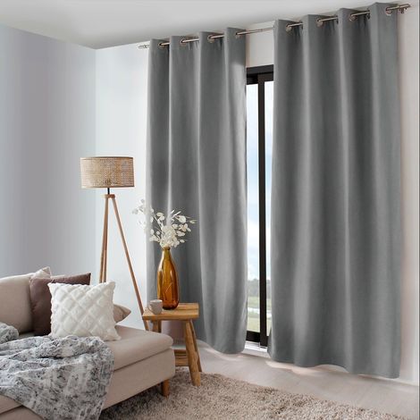 Rideau occultant thermique 140x240 Nordica gris (1/5)
