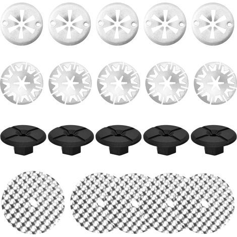 Lot de 20 disques de serrage, kit de réparation de plaque de protection contre la chaleur, disques de serrage pratiques, disques en forme d'étoile en métal, disque de serrage pour montage de boucliers (1/5)