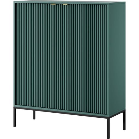 Cassettiera: 2 ante, labrador, Nero, 104 x 125 x 39 cm, maniglie dorate (1/5)