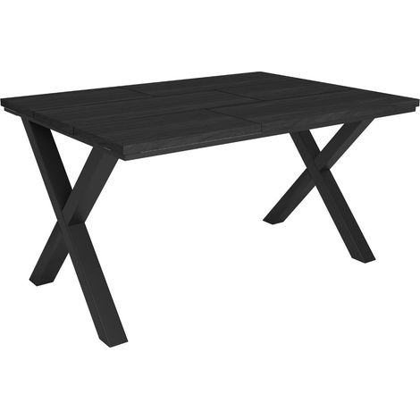 Skraut Home - Tavolo da Pranzo, Cucina, Sala da pranzo, 140x90x74cm, Per 6 persone, Tavolo Cucina, Stile industriale, Nero (1/5)