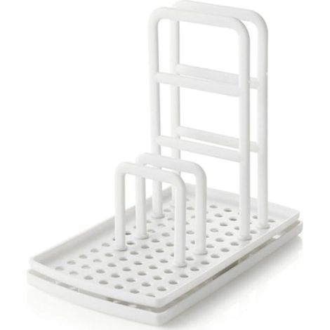 Rack De Séchage Pour Évier - Support À Suspension Pour Éponges Et Chiffons - Bac Amovible - Blanc - 18 X 10,5 X 16,5 Cm (1/5)