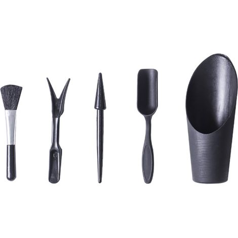 4 pelles à terreau, outils de jardinage en plastique noir, poignée ergonomique, pour succulentes, cactus, bonsaïs et rempotage (1/5)