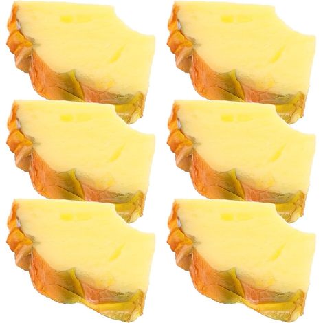 6pcs Tranches Ananas Plastique Décoratifs en PVC Design Réaliste, Faciles à Nettoyer, Décoration Polyvalente pour Vitrines de Magasins et Décoration Intérieure (1/5)