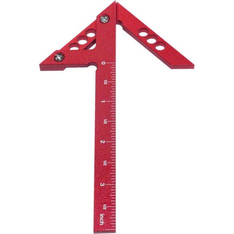 Règle de traçage à ligne verticale centrale, jauge d'angle à 45°, gabarit de cercle, en alliage d'aluminium, pour le travail du bois, accessoire de menuisier (1/5)