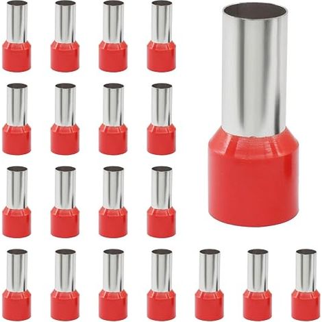 Red 10mm² Insulated Electrical Connector Wire Terminal Connectors Flexible Electrical Wire End Cap Cable Connectors Wire End Cap for Wire Connection (1/5)