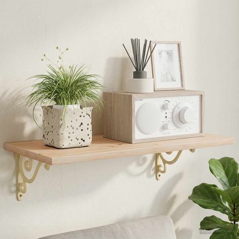 vidaXL Soportes para estanterías de pared 2 uds. Blanco antiguo (1/5)