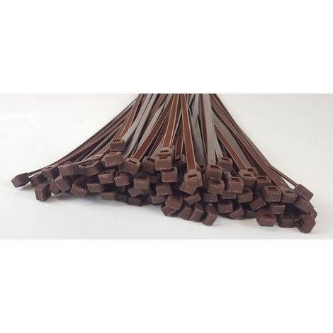 Lot de 100 serre-câbles Marron 300 mm (1/2)