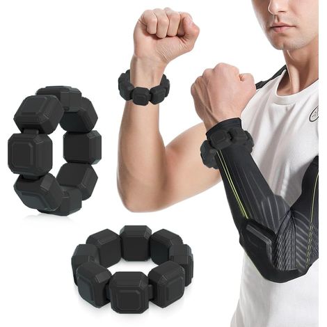 Ensemble de 2 poids ajustables pour poignets et chevilles, 0,15 kg chacun, manchettes lestées en silicone pour le fitness, pour hommes et femmes, adaptées au Pilates, au yoga, au jogging et à l'aérobi