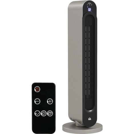 Chauffage soufflant oscillant 1100/2200 W - mini radiateur céramique PTC - télécommande incluse - chauffage d'appoint (1/5)