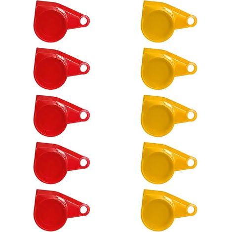 10 x Plastic Valve Caps, Anti-Dust Protection Caps Suitable for Cars, Clutch Cylinder Head Cover Cap Replacement Truck Tractor Coupling Red Yellow (1/5)