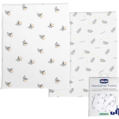 Chicco Set Sábanas con Esquinas de Bambú para Next2Me Twins - 2 Piezas (1/4)