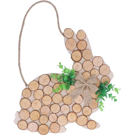 Panneau de Décoration de Porte de Pâques en Bois de Buis, 33.5x33x0.5cm, à Personnaliser avec Teinture DIY, Idée Cadeau Fête de Pâques (1/5)