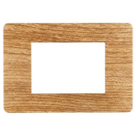 Plaque compatibles Vimar Plana 3 modules plastique couleur bois sombre Ettroit EV83305