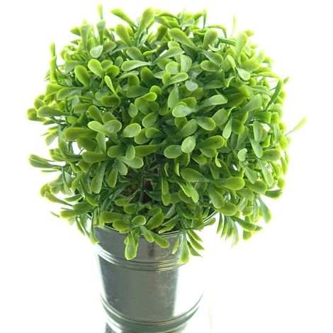 DPI Grünpflanze in Kugelform im verzinkten Eimer 15 cm - Kunstpflanzen