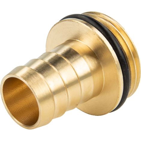 tecuro Schlauchtülle mit Außengewinde (O-Ring) - Ø 13 mm x G 3/4 Zoll, Messing-blank (1/5)
