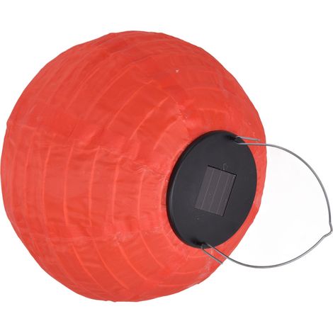 Lanterne solaire LED étanche, lanterne chinoise en tissu, rouge, idéale pour les mariages, les fêtes, la décoration de la maison et du jardin. (1/5)