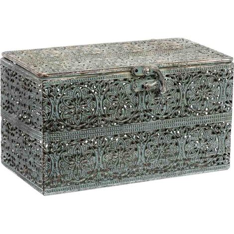 Caja de metal negra 20.5x12.5x11.5h cm