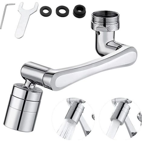 Rallonge de robinet universelle rotative à 1440°,Mousseur robinet à filtre anti-éclaboussures,Embout robinet cuisine avec 2 modes (1/4)
