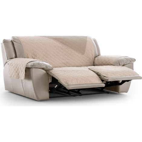 Housse de Fauteuil de Relaxation rembourrée et réversible Beige Protection de canapé réglable, Confort supplémentaire et Design élégant (1/5)