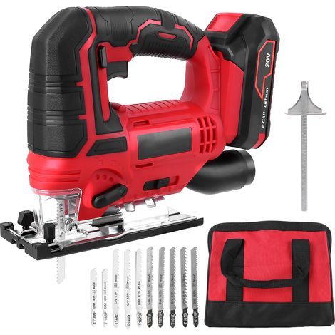 20V Cordless Jigsaw for Woodworking, Bevel Cuts up to 45°, Chamfer Cut with 4 Orbital Settings, 2700 SPM Jigsaw with LED Light, Set of 10 Saw Blades (1/5)