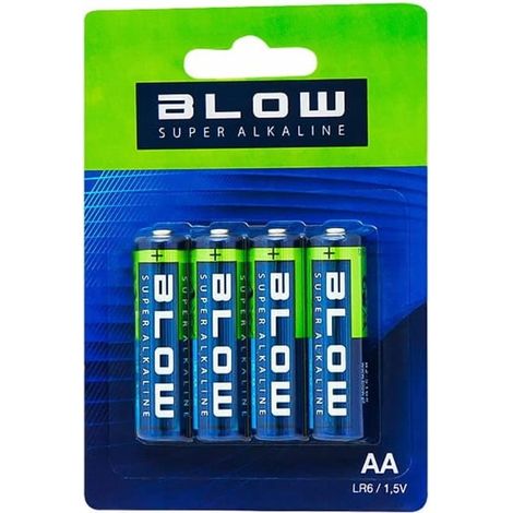 Piles alcalines AA LR6 1,5 V, à souffler, lot de 4, sous blister (1/2)