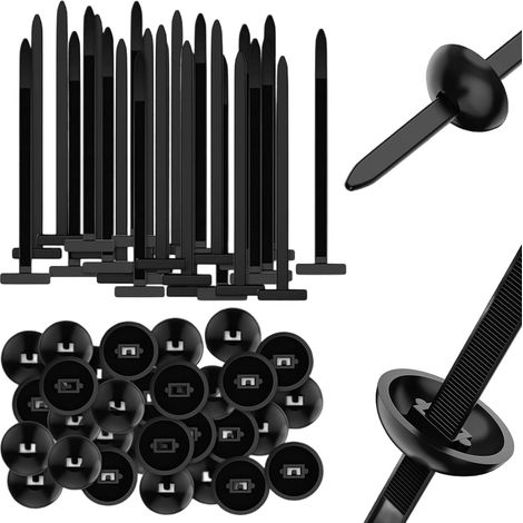 100 PièCes Serre Cable Plastique- Attache Cable Electrique- Fixation Cable Electrique- Boucle à Fermeture Automatique,pour La RéParation Automobile et La Fixation Rapide (1/5)