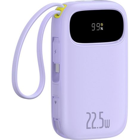 Powerbank da 20000 mAh 22,5 W con display e cavo EnerFill FC21 Qpow 3 Ultra - viola (1/5)