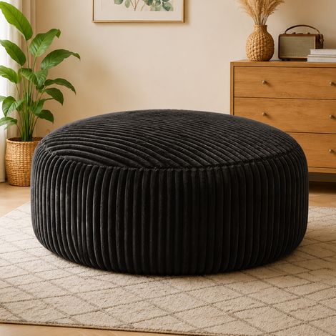 Sillón reclinable extragrande, puf de 1,80 m, relleno de espuma viscoelástica, puf para adultos y adolescentes, sofá con tapicería de tela suave, sofá redondo (1/5)