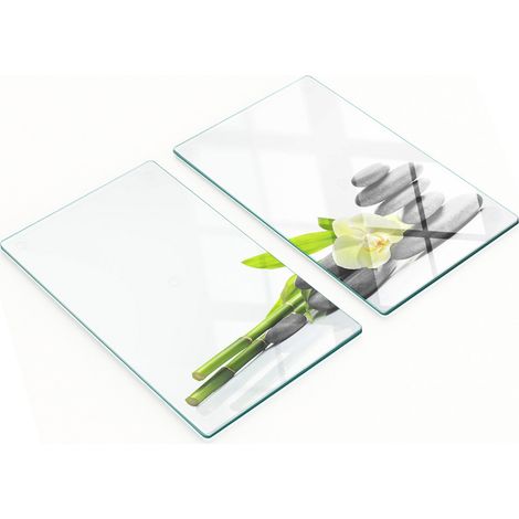 Tablas de cocina decorativas multifuncionales de vidrio Orqu铆dea 2x30x52 cm