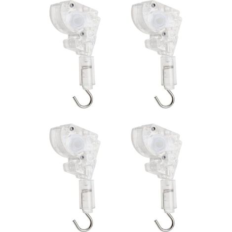 Lot de 4 mécanismes d'inclinaison pour stores vénitiens de 2,5 cm avec engrenage en forme de D de 1,6 cm - Crochet de connexion en métal pour mini stores vénitiens (1/5)