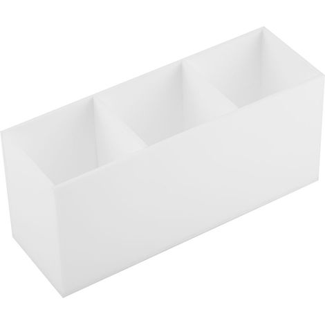 Boîte De Rangement Acrylique Pour Pinceaux Maquillage - Organisateur 3 Compartiments Transparent - Pour Salle De Bain Et Coiffeuse - Lot De 1 (1/5)