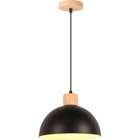 Lustre En Métal Vintage Suspension Luminaire Moderne Lampe À Suspension D'Intérieur Simple E27, Noir Pour Restaurant Cuisine (1/5)