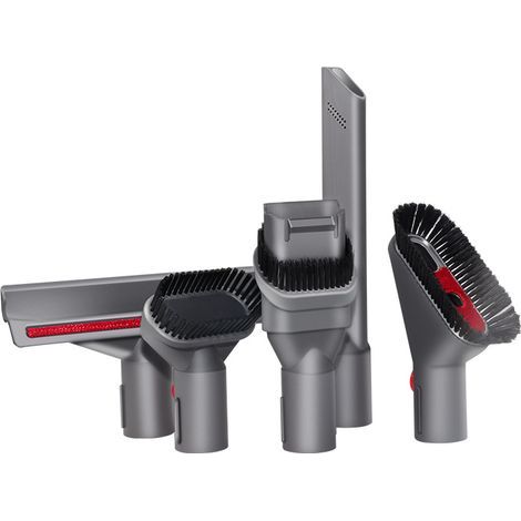 5 Pièces Aspirateur Accessoires pour Dyson, avec 3 Brosse Aspirateur et 2 Embout Aspirateur, Aspirateur Pièces Détachées, pour Dyson V7 V8 V10 V11, pour Nettoyer les Sols, Matelas, Plafonds (Gris) (1/5)