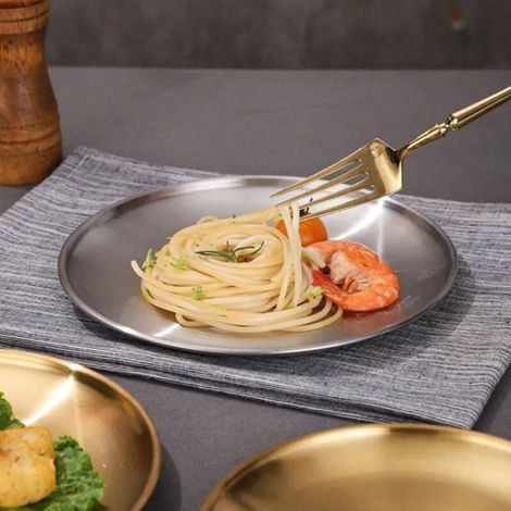 Assiette De Service - Acier Inoxydable - 14 cm - Pour Service Table - 1 Pièce (1/4)