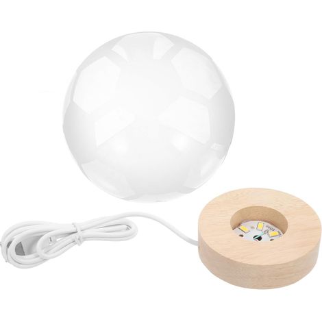 Veilleuse Boule de Football 3d avec Base en Bois Led (1/5)