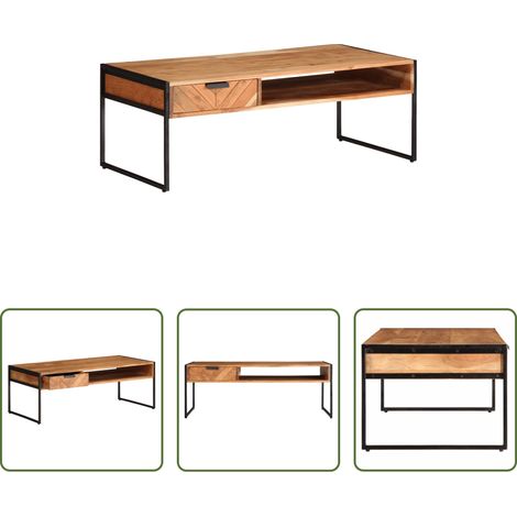Bois d'acacia - Table basse 110x55x40 cm bois massif d'acacia (1/5)