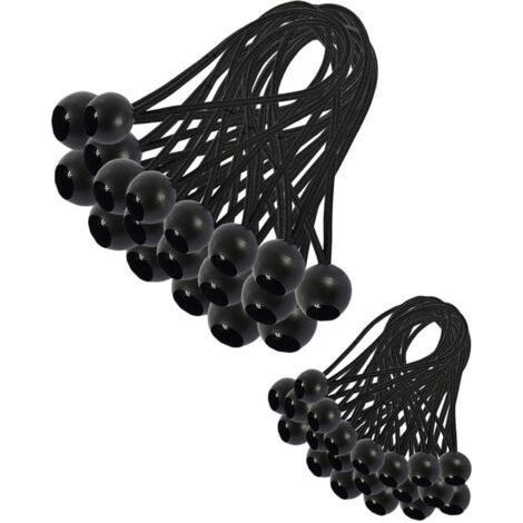 30 Pièces Tendeur Elastique, Tendeur Bache, Sandow Elastique, Tendeur Élastique pour Pavillon, Bâche, Camping, Tente, Rideaux Harnais d’Extension 200mm (1/5)