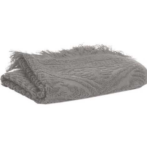 Serviette de Toilette Essuie-Mains en Coton Jacquard avec Finition Frangée - Coloris Orage - PANGIVO (1/4)