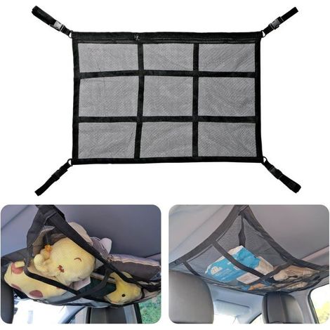 31x21 cm großes Gepäcknetz für die Autodecke, zur Aufbewahrung von Kinderspielzeug, Handtüchern und Accessoires (1/5)