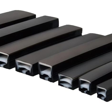 Tubo in silicone nero per neon LED - Diffusore da incasso flessibile e impermeabile per circuiti stampati da 8/10/15 mm, lunghezze 1/2/3/4/5 m - Compatibile con strisce a soffitto (10x10 mm, 2 m) (1/5)