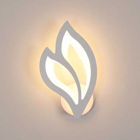 LED-Wandleuchte für den Innenbereich, 13 W, 1500 lm, moderne und kreative Acryl-Wandleuchte mit Blumenmuster, warmweißes Licht 3000 K, geeignet für Schlafzimmer, Wohnzimmer, Flure usw., weiß. (1/5)