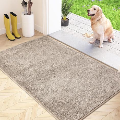 Paillasson Attrape-Poussière, Tapis de Sol Antidérapant Lavable en Machine, Tapis d'Entrée avec Microfibres Douces Absorbantes pour Chien, Entrée, Porte et Couloir (1/5)