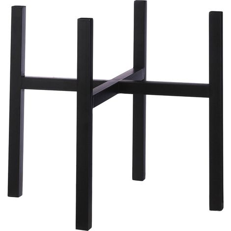 Support pour Plante en Métal Noir Piédestal pour Pot de Fleurs L45,5 x l45,5 x H40 cm - PANGIVO (1/5)