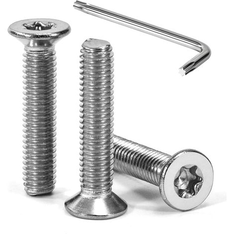 Vis à Tête Fraisée Torx M5 x 25 mm Vis à Six Pans Creux en Acier Inoxydable A2 V2A à Tête Fraisée Métaux avec Clé T25 Filetage Complet 30 Pièces (1/5)