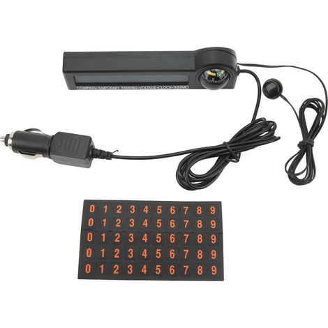 5 en 1 Boussole numérique boîtier ABS Voltmètre électronique pour voiture Surveillance en temps réel (1/5)